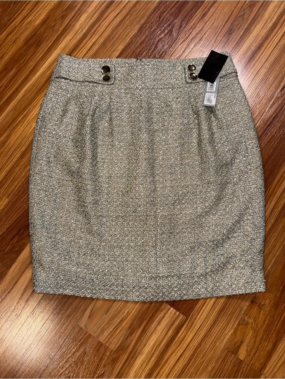 Nordstrom Silver Tweed Midi Pencil Skirt